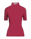 Twinset Woman Turtleneck Garnet Size L Viscose, Polyamide, Polyester In Red