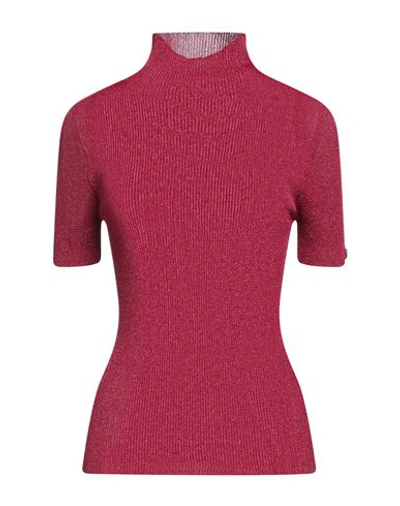 Twinset Woman Turtleneck Garnet Size L Viscose, Polyamide, Polyester In Red