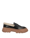 Hogan H629 Black Patent Leather Moccasins In Black