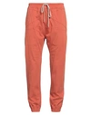 Rick Owens Man Pants Orange Size 34 Cotton, Elastane