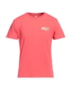 Moschino Man T-shirt Coral Size Xxl Cotton, Elastane In Red