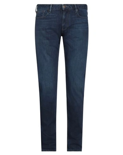 Emporio Armani Man Denim Pants Blue Size 40w-34l Cotton, Elastane