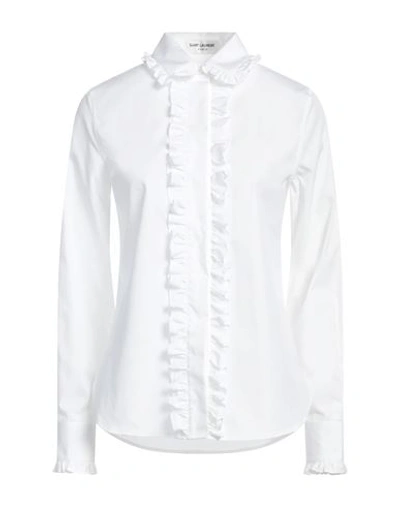 Saint Laurent Woman Shirt Off White Size 10 Cotton, Silk