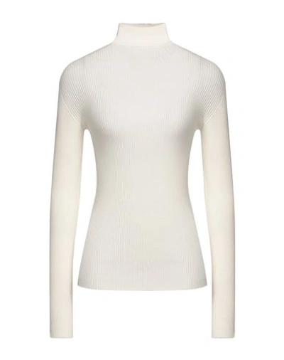Attic And Barn Woman Turtleneck Cream Size Xl Viscose, Polyester In White