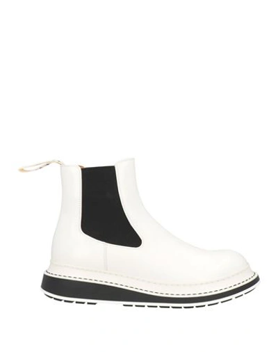 Loewe Woman Ankle Boots White Size 9 Soft Leather, Textile Fibers