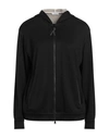 Brunello Cucinelli Women Cotton-silk Sweatshirt Topwear With Jewellery In Black