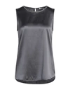 Peserico Woman Top Steel Grey Size 8 Silk, Elastane