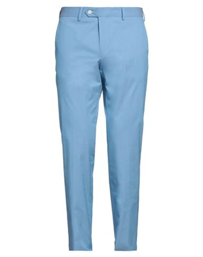 Brian Dales Man Pants Sky Blue Size 34 Cotton, Polyamide, Elastane