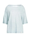 Henry Christ Woman Sweater Sky Blue Size L Linen
