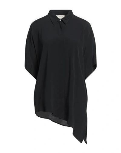 Anna Molinari Woman Shirt Black Size 8 Acetate, Silk
