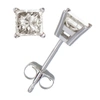 Vir Jewels 3/4 Cttw Princess Cut Diamond Stud Earrings 14k White Gold 4 Prong With Push Backs In White