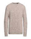 Wool & Co Man Sweater Khaki Size Xxl Acrylic, Wool, Alpaca Wool, Viscose In Beige