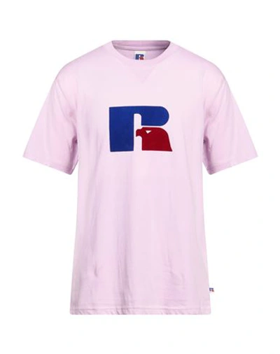 Russell Athletic Man T-shirt Pink Size L Cotton