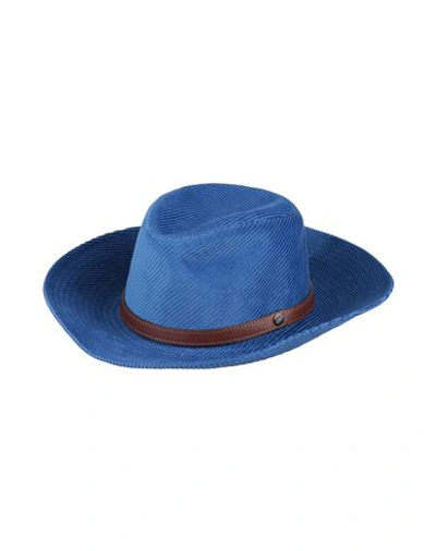 Borsalino Woman Hat Azure Size 7 ⅝ Cotton, Cashmere In Blue