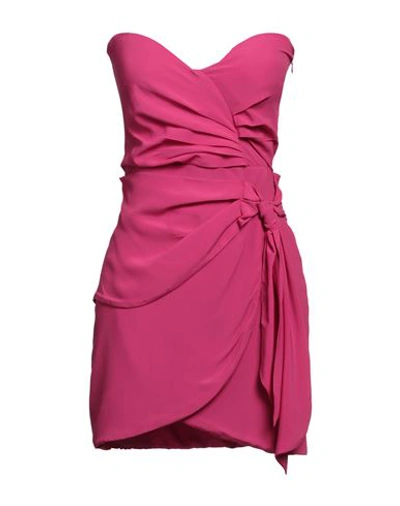 FEDERICA TOSI FEDERICA TOSI WOMAN MINI DRESS MAGENTA SIZE 10 SILK, ACETATE