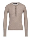 Dolce & Gabbana Man Sweater Sand Size 42 Cashmere In Beige