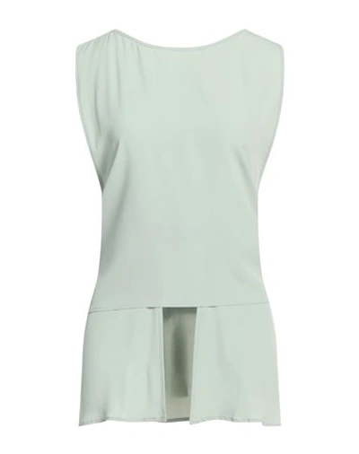 Erika Cavallini Woman Top Sage Green Size 8 Acetate, Silk