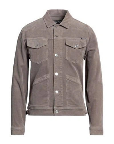 Tom Ford Man Jacket Grey Size M Cotton, Elastane