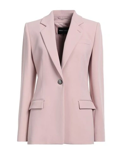 Giorgio Armani Woman Blazer Pink Size 8 Viscose, Elastane