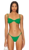 Haight X Tina Kunakey Adjustable Tina Bikini Top In Digital Green