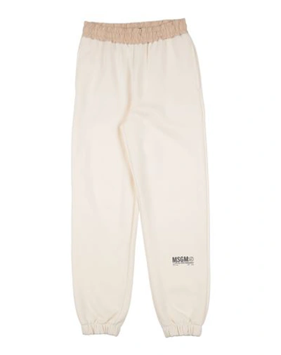 Msgm Babies'  Toddler Boy Pants Ivory Size 4 Cotton, Polyester In White