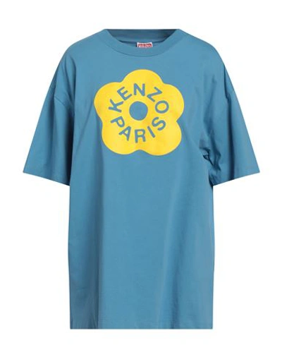 Kenzo Woman T-shirt Pastel Blue Size L Cotton