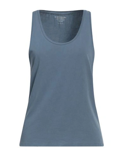 Majestic Filatures Woman Tank Top Slate Blue Size 2 Cotton, Elastane