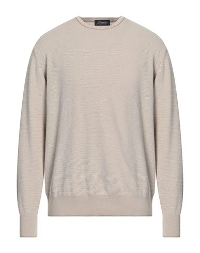Drumohr Man Sweater Beige Size 40 Cotton