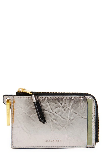 Allsaints Remy Wallet In Pewter/gold