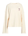 Chiara Ferragni Woman Sweatshirt Ivory Size L Cotton, Elastane In White