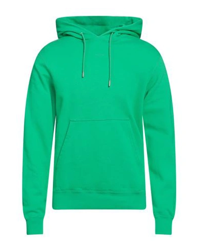 Sandro Man Sweatshirt Green Size L Cotton, Elastane