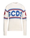 Gcds Logo-print Knitted Jumper In Off White