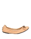 Tod's Woman Ballet Flats Blush Size 5.5 Leather In Pink