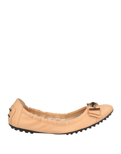 Tod's Woman Ballet Flats Blush Size 7.5 Soft Leather In Pink