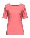 Diana Gallesi Woman T-shirt Salmon Pink Size 8 Cotton, Elastane