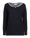 Rossopuro Woman Sweater Navy Blue Size 10 Cashmere