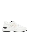 Hogan Interaction Allacciato H Laser Sneakers In White Canvas In White