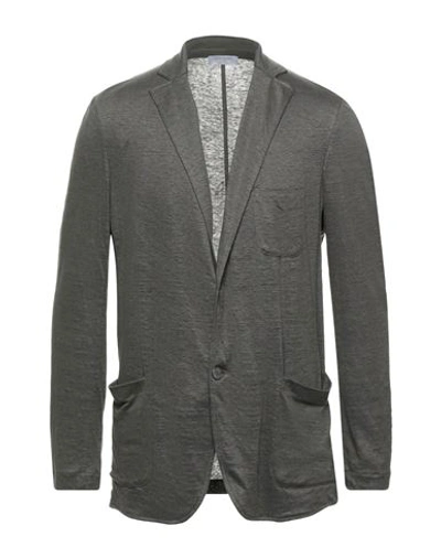 Gran Sasso Man Suit Jacket Dark Green Size 50 Linen