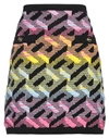 Versace Double Pocket Monogram Rainbow Knit Skirt In Pink