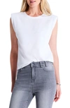 Nzt By Nic+zoe Power Shoulder Tank Top In Paper White