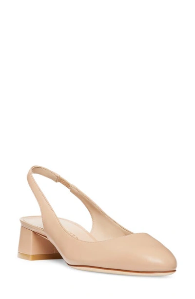 Stuart Weitzman Vivienne 35 Slingback Pump In Adobe Leather