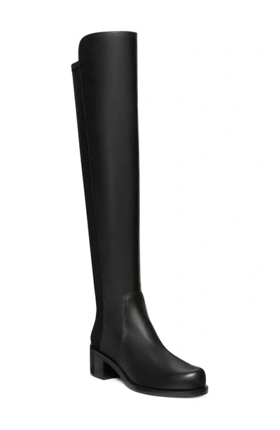 Stuart Weitzman Reserve Bold Leather Over-the-knee Boots In Black Leather