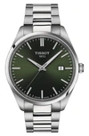 Tissot Men's Swiss Pr 100 Stainless Steel Bracelet Watch 40mm In Green