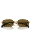Prada 58mm Irregular Sunglasses In Matte Gold