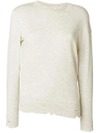 ISABEL MARANT ÉTOILE ISABEL MARANT ÉTOILE ÉTOILE DESTROYED EFFECT JUMPER - NUDE & NEUTRALS,PU056317A046E12187726