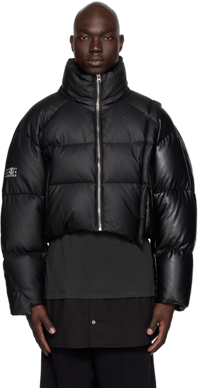 Mm6 Maison Margiela Cropped Padded Jacket In Black