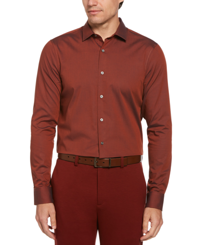 Perry Ellis Men's Spill-resistant Long-sleeve Shirt In Potters Clay