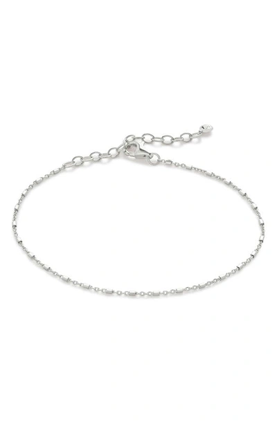 Monica Vinader Sterling Silver Barrel Station Chain Bracelet
