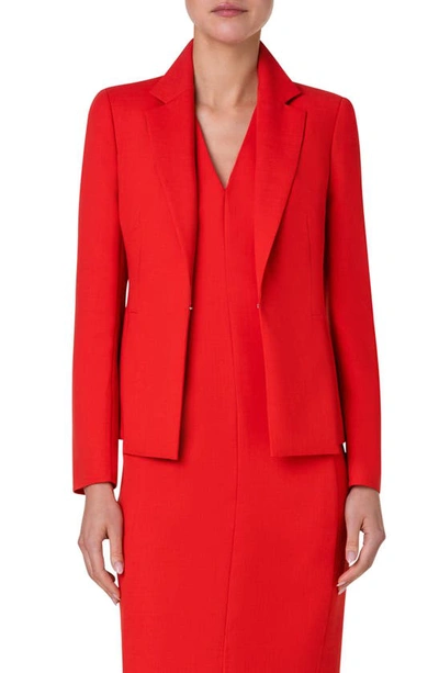 Akris Slits-hem Single-breasted Wool Double-face Jacket In Cadmium