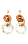 Panacea Beaded Link Earrings In Ivory